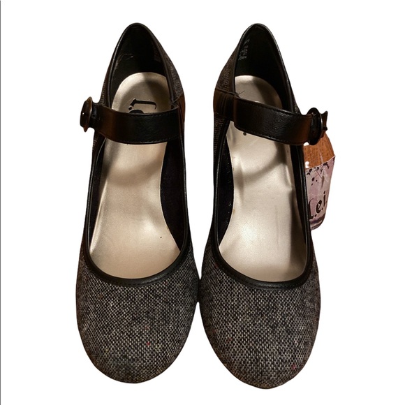 Lei Black Dark Academia Twee Style Work Heels Size 10 NWT - Picture 2 of 3